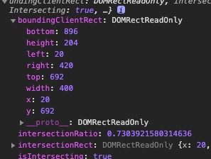 intersection observer DOM rect