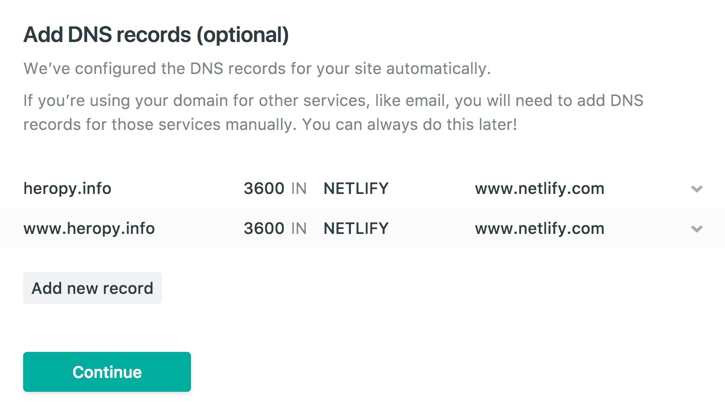 Netlify Add DNS Records