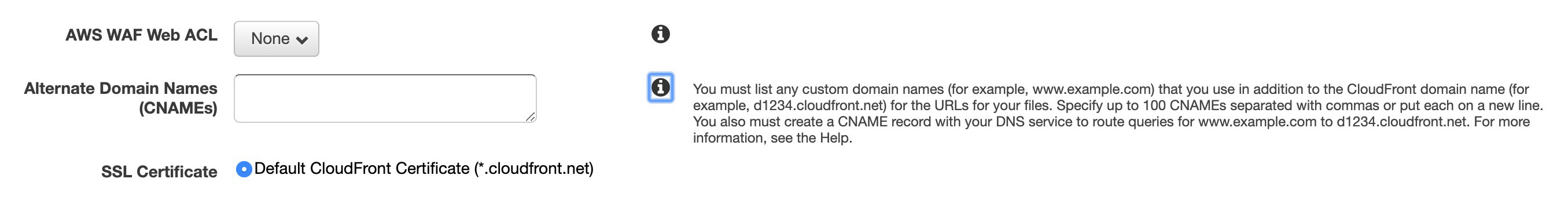 CloudFront CNAME